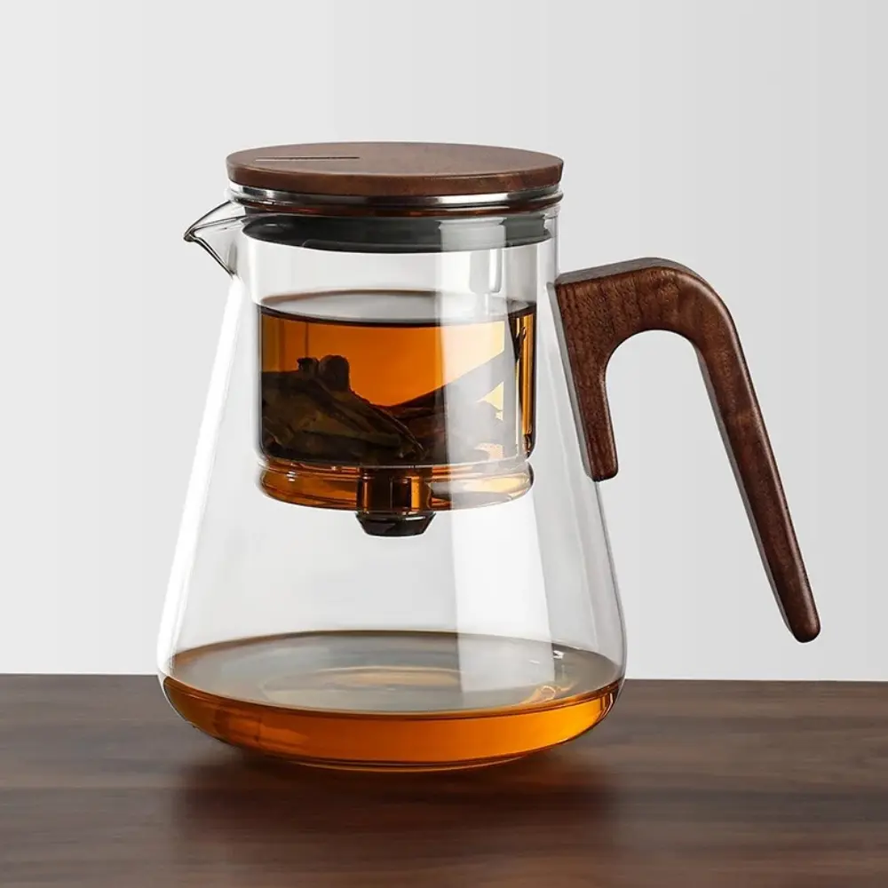Magnetic Glass Teapot with Infuser, 27oz Heat-Resistant Borosilicate Tea Kettle
