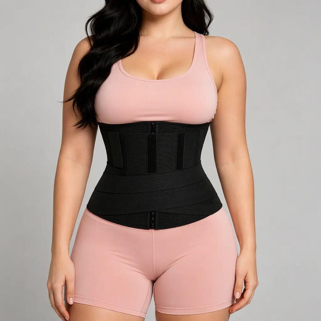 Women Zipper Waist Trainer With Detachable Strap, Tummy Control Cincher, Sports Body Shaper Corset Back Support Waist Trimmer