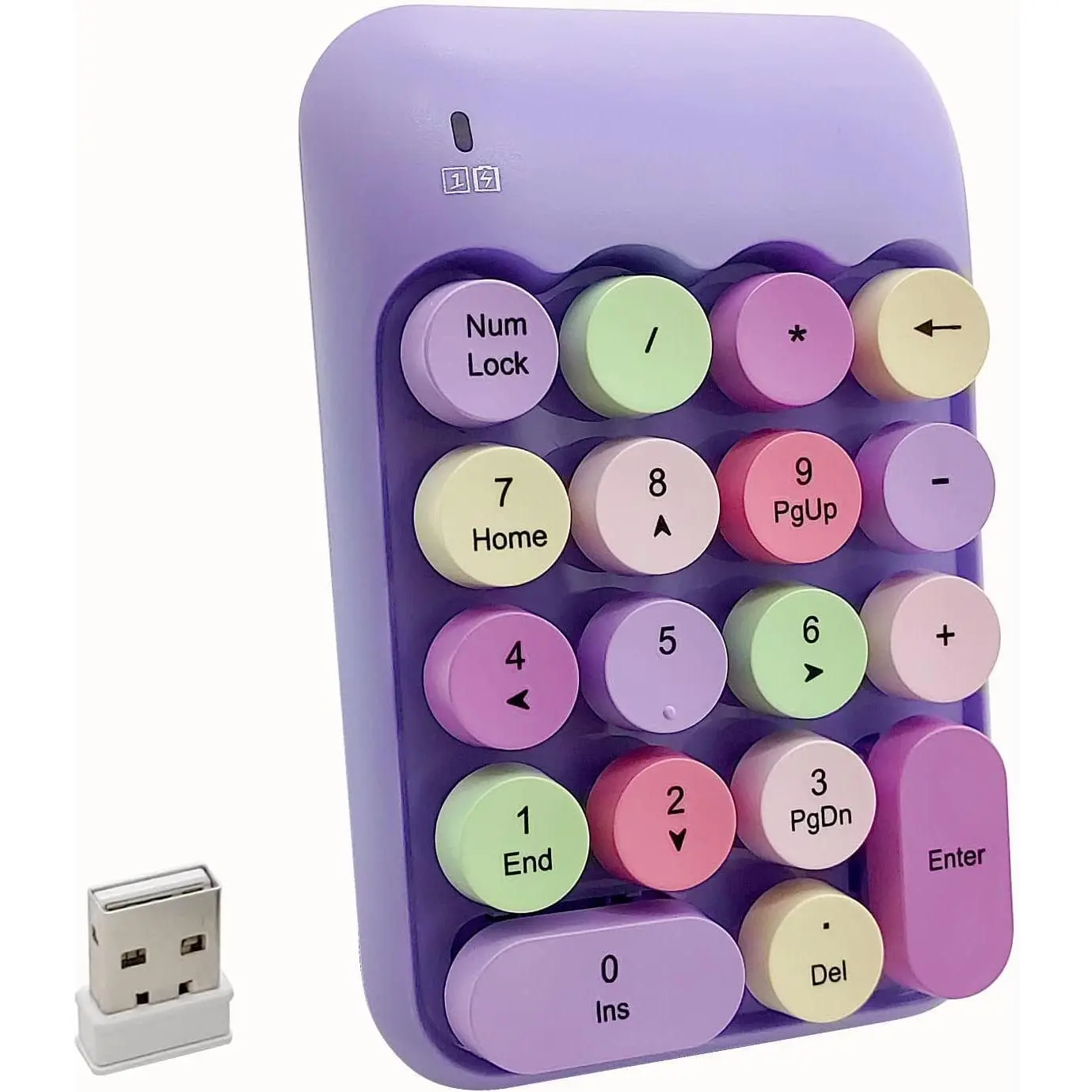 2.4G Cordless Retro Mini Portable Numeric Keypad, Cute Colorful External Number Pad with Comfortable Typing Experience, Energy-Saving Auto-Sleep, Long Life, Dependable After-Support & Manufacturer Warranty for Laptops, Manufacturer Warrenty