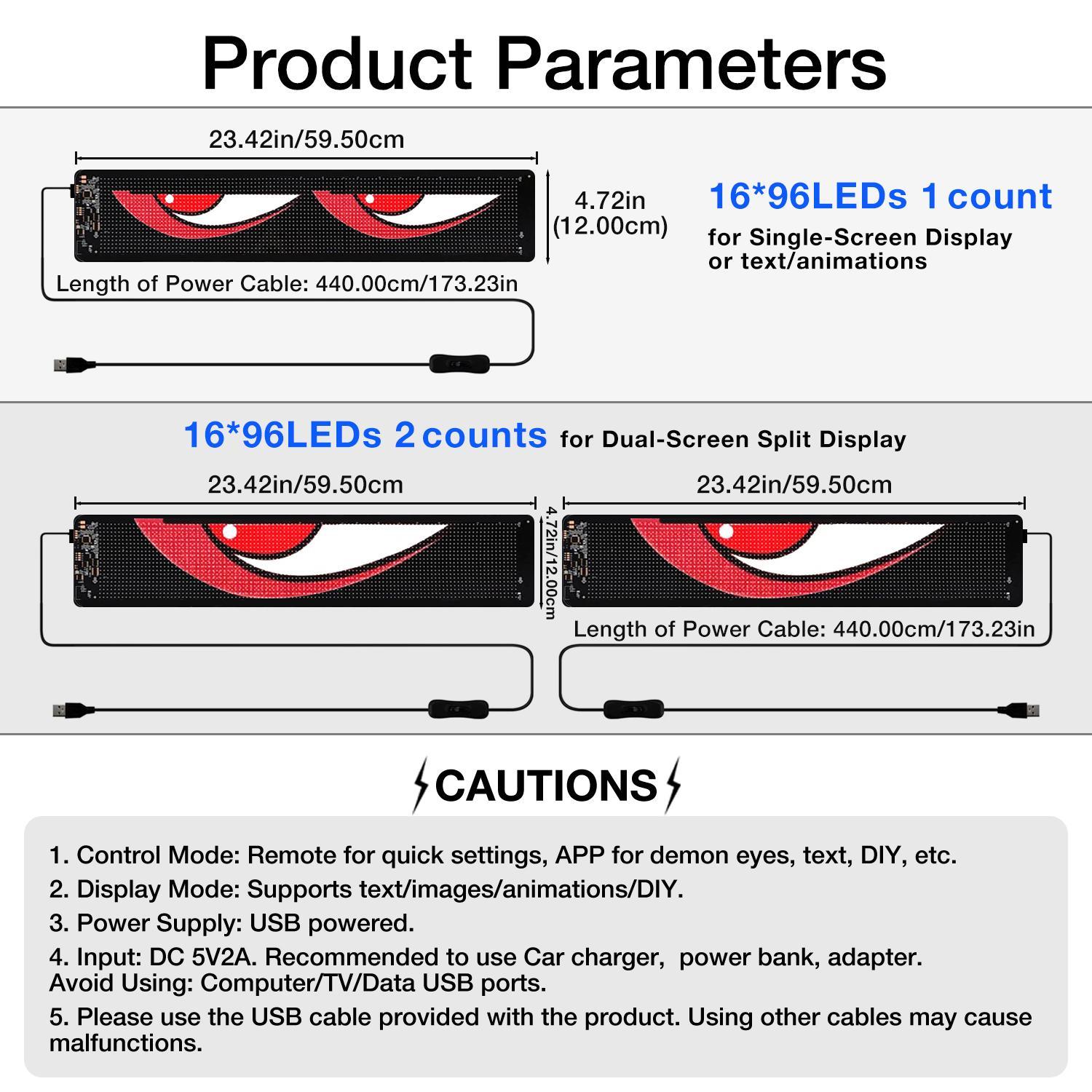 Programmable LED Car Window Display, Ultra Thin Flexible Scrolling LED Sign for Windshield, Custom Text and Animation with APP and Remote Control, USB Powered LED Car Light for Cars and Trucks christmas decoration gift Vehicle fun car accessories