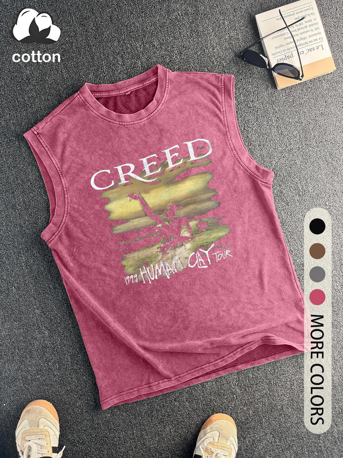 Men's Vintage Cotton Graphic Vest, Round Neck Sleeveless Casual Summer Top, Fitted Fashionable Design, Moderate Fabric Thickness