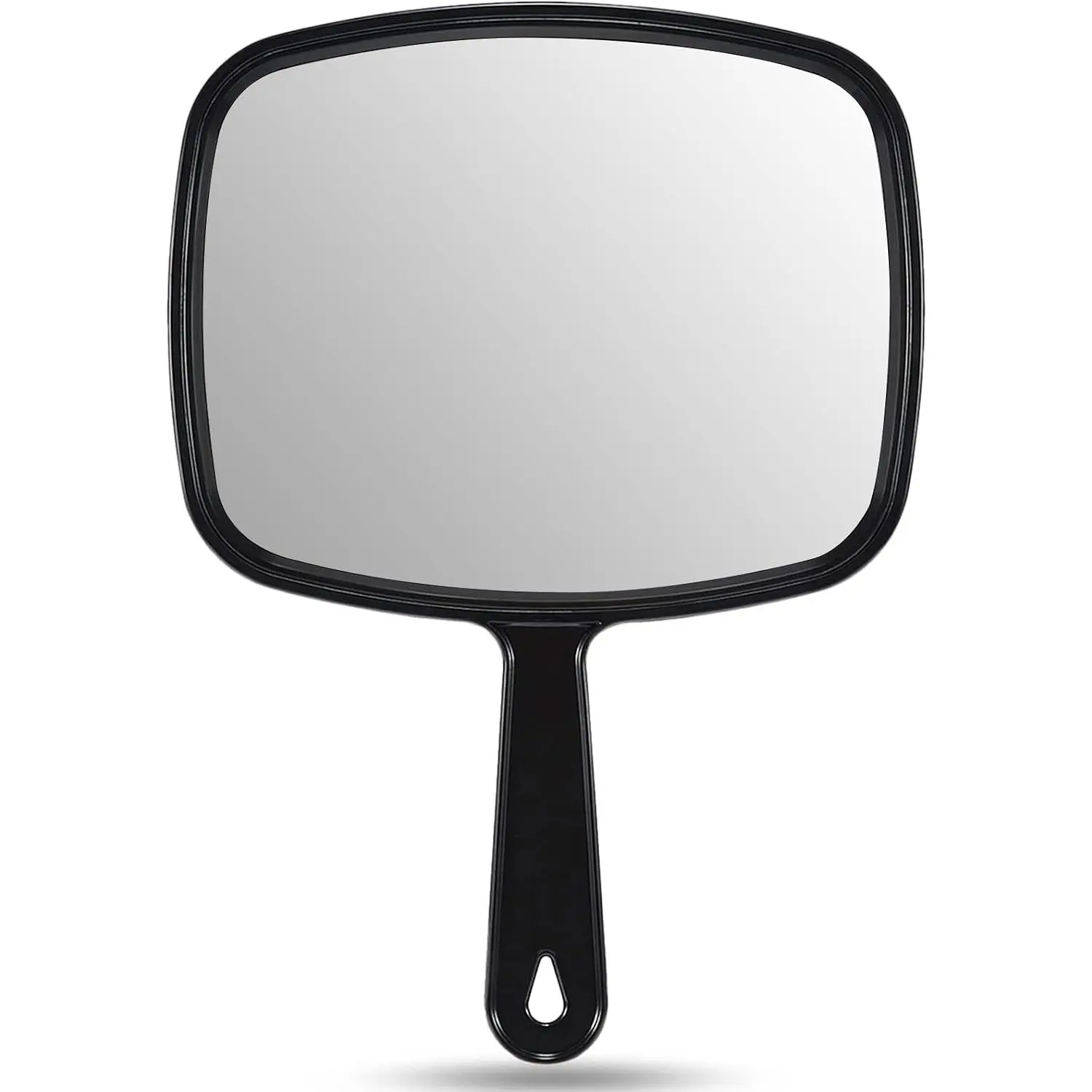9.3" L x 6.6" W Hand Mirror, All Black Handheld Mirror with Handle