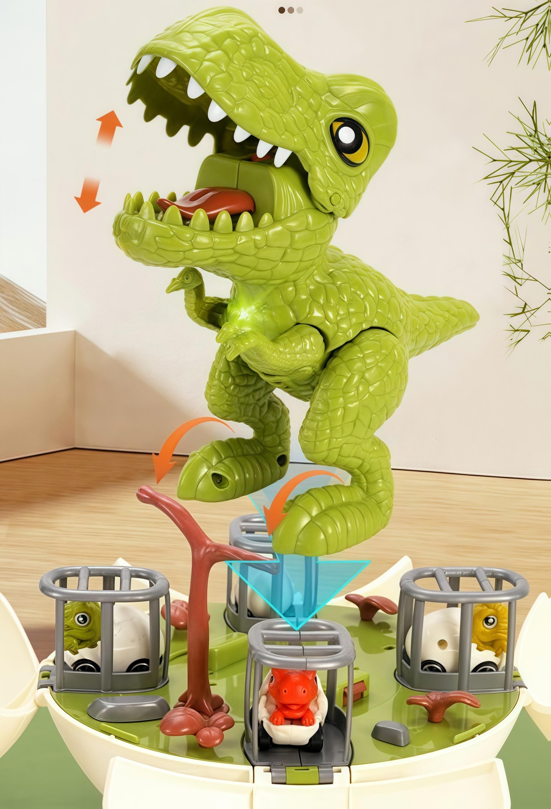 15-piece dinosaur toy set with dinosaur egg track car