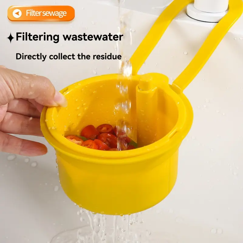 Food residue filter basket - wall-mounted sink draining basket - kitchen sink separator - fruit washing basket