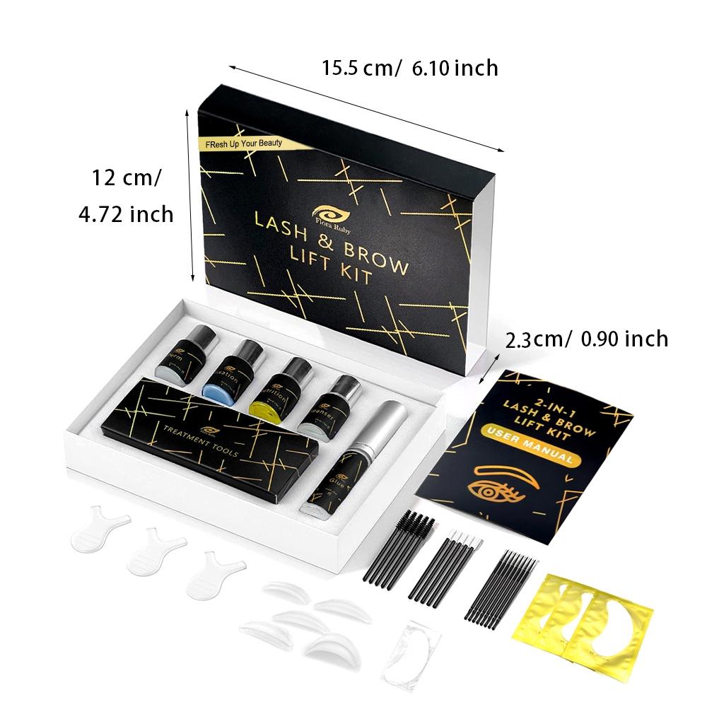 2 in 1 Eyelash & Eyebrow Lifting Kit, 1 Box Professional Eyelash Eyebrow Perm Set for Quick Lifting & Voluminous Coloring, Daily Makeup Kit for Home and Salon Diy, Makeup Products, Black Cosmetic, Brow Fixing Gel, Cosmetics Kit, Eyebrow Tint Kit