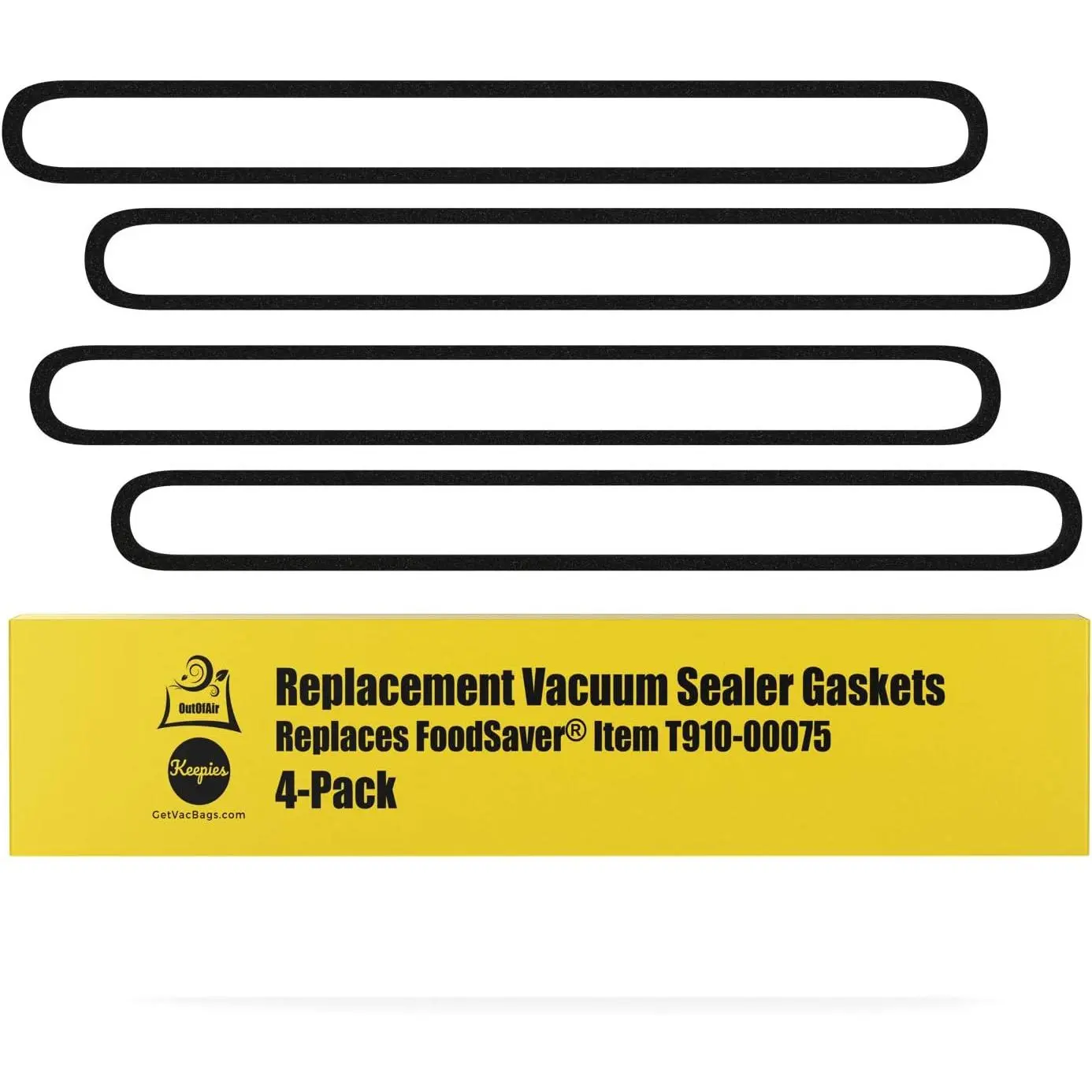 Upper and Lower Gasket Replacements for  (4  Gaskets) - Fits V2200, V2400, V2800, V3000, V3200 Series Vacuum Sealers (Replaces  Saver T910-00075) by