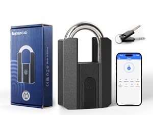 Padlock, Locker Lock, Gym Lock with TUYA App, IP67 Waterproof, 10 Fingerprints, Stainless Shackle for School Locker, Fence, Gym Locker & Gatres Padlock, Locker Lock, Gym Lock with TUYA App, IP67 Waterproof, 10 Fingerprints, Stainless Shackle for School Locker, Fence, Gym Locker & Gatres
