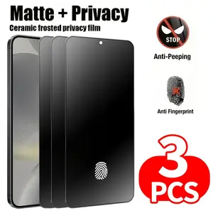 3 pcs Privacy Matte Ceramic Film For Samsung Galaxy S26 Ultra S25 Edge S24 S23 Ultra S22 S21 Plus FE   Note 20 Ultra Matte & Anti-Spy Screen Protector [Not-Glass]