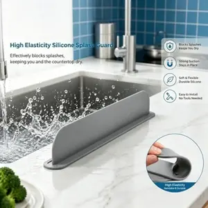 Flexible Bendable Silicone Sink Water Barrier, Easy To Install Kitchen Counter Splash Guard, Waterproof Protective Strip For Home Apartment And RV Sink Use