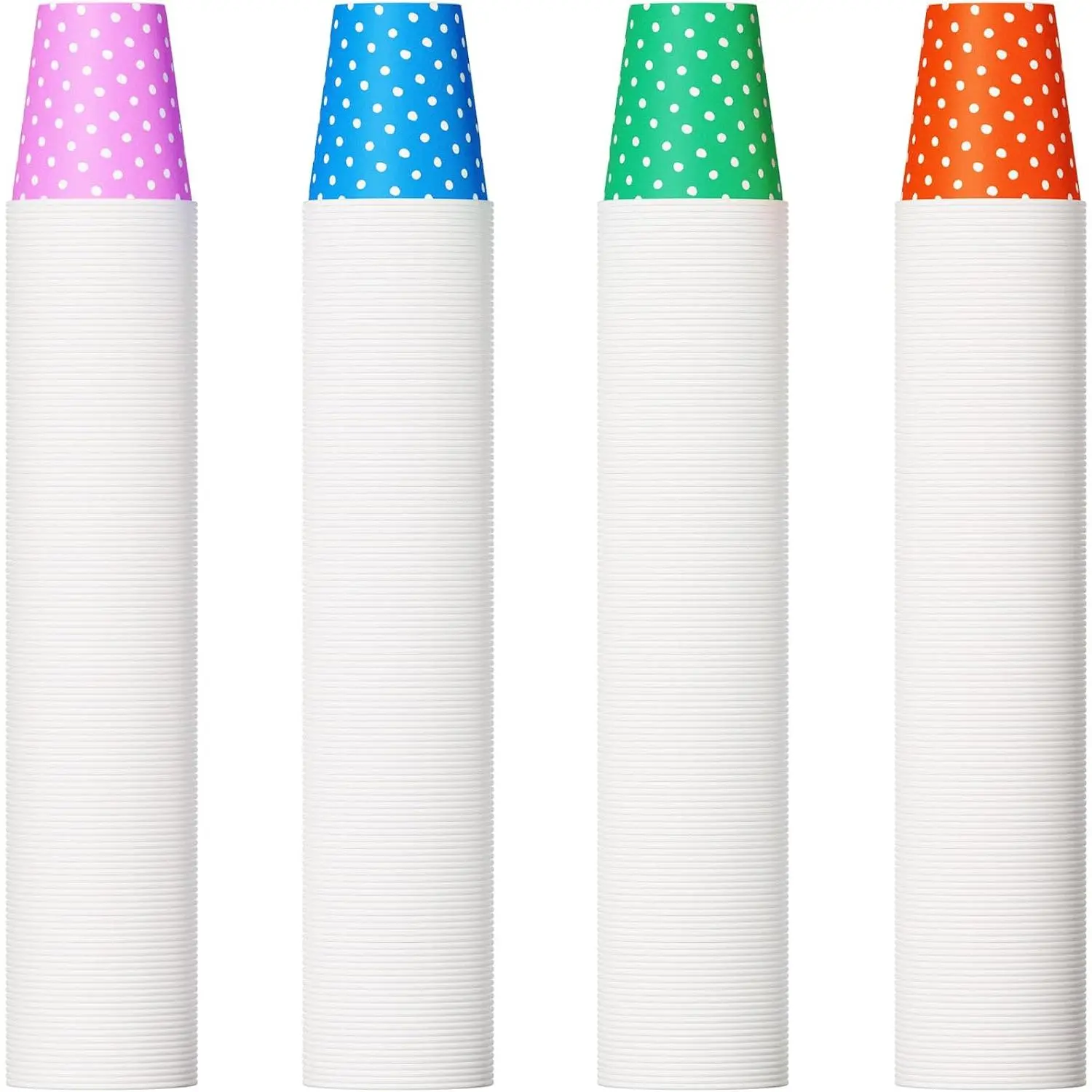 500 Pack 5oz Paper Cups, Multicolor Paper Disposable Cups, Small Mouthwash Cups, Cold Beverage Drinking Cup for , Travel and Event (Dots)