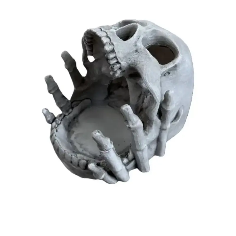 1pc Gothic Skull Jewelry Display Stand, Resin Multi-Use Organizer, Desktop Storage Box for Rings, Earrings & Necklaces, Edgy Dark Aesthetic Home Decor