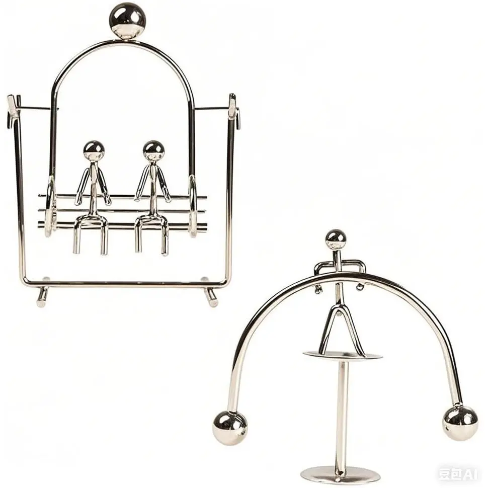 2 count Swing  Ornament, Newtonian Physics Desktop Decor & Office Relaxation