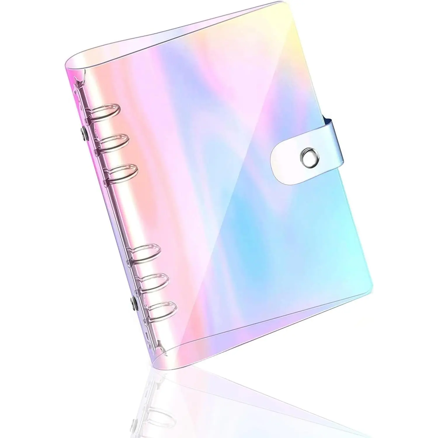 A6 Rainbow Soft PVC Notebook Cover, Refillable Paper PVC Binder, Loose Leaf Personal Planner Binder(A6,R)
