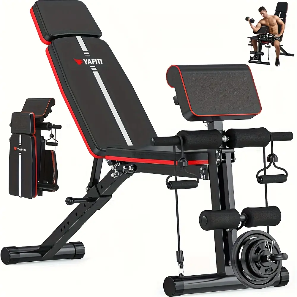 14-in-1 Adjustable Weight Bench| Foldable Multi-Functional Strength Training Equipment for Full Body Exercise| 770lbs Weight Capacity, Space-Saving Design for Home Gym