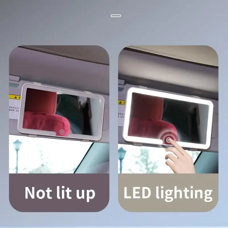 Car LED Lighting Makeup Mirror Sun Visor, Portable High-Definition ...