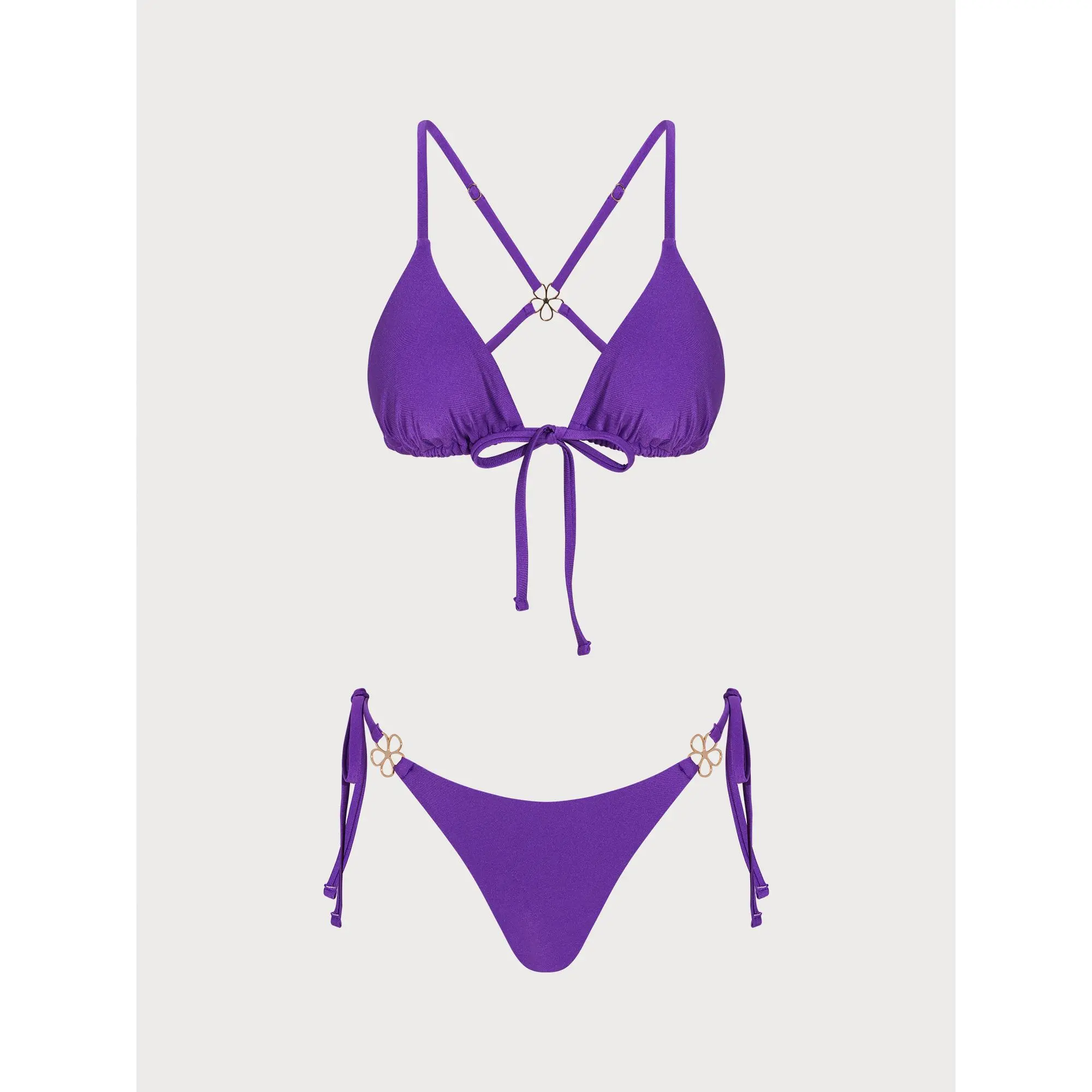 SAMIOL Women's High-Waisted 2-Piece Bikini Set, Push-Up Padded High-Cut Swimwear for Summer Beach Pool Vacations