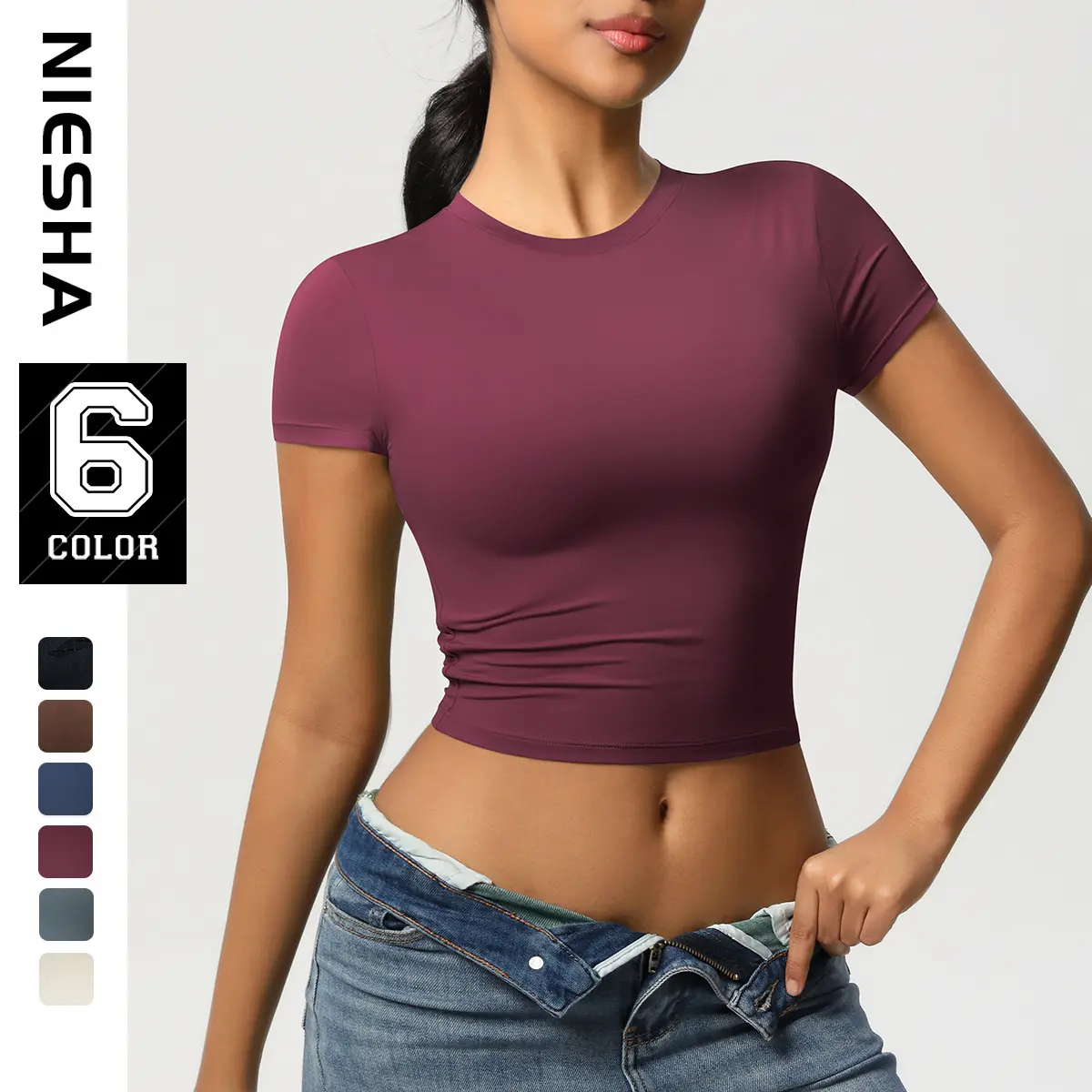 Women New Casual Versatile Quick Dry Fitted Workout Top, Short Sleeve Athletic T-Shirt for Yoga, Running & Pilates