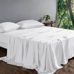 Muxhomo Lyocell Cooling Bed Sheets，Up to 16" Extra Deep Pocket Lyocell&Bamboo Bed Sheet Set, All Round Elastic Fitted Sheet, Luxury Soft Cooling Sheets for Hot Sleepers, 4 Pieces，High-Quality Sheets For Kids，Men,Women