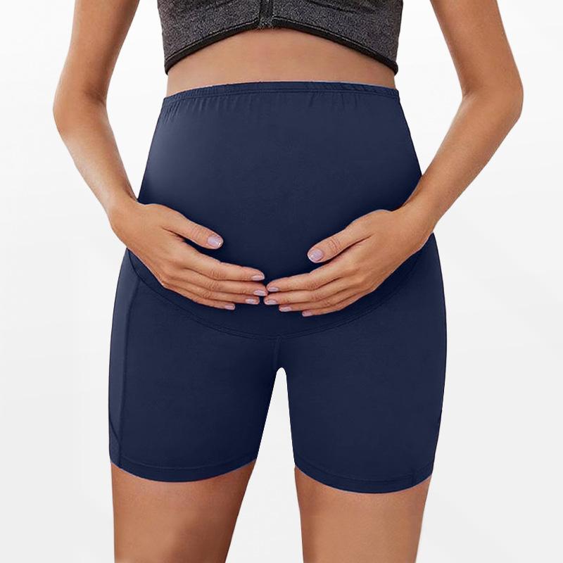 Maternity shorts, high-waisted sports leggings with belly support and butt-lifting effect, short maternity yoga pants