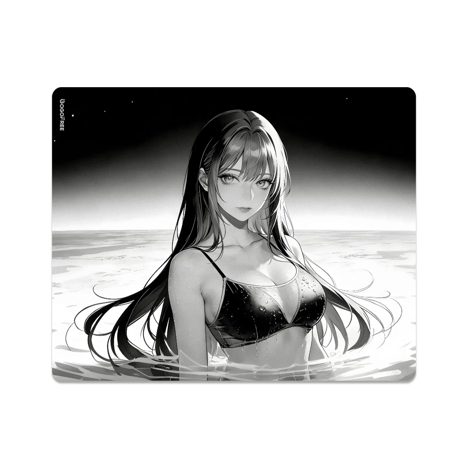 GOGOFREE Premium Glass Mousepad - Durable Tempered Glass Mousepad, Ultra-Smooth Waterproof Extra-Large (15.8"x19.7") Gaming Accessory, Precise Speed Control, Cool Comfort, for Computer Gamers, Esports/Office Use, Anime Print