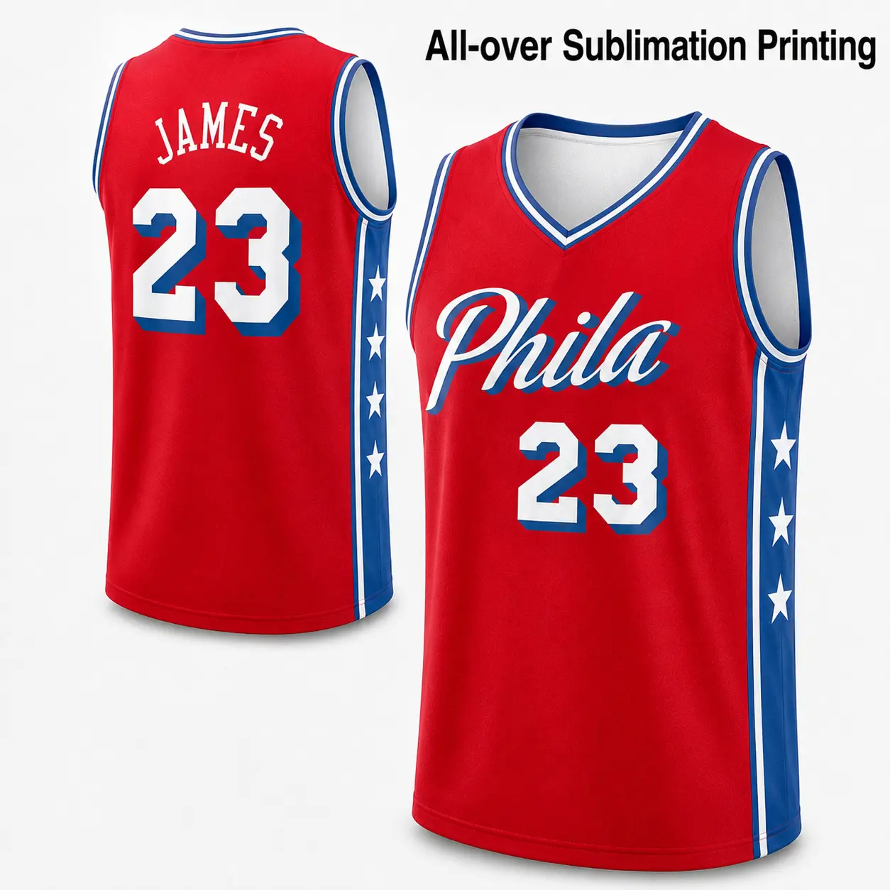 Unisex #23 James Red Basketball Jersey, All-over Sublimation Printing Sports Jersey, Vintage Retro Basketball Tank Top, Game Day Outfit, Streetwear Athletic Shirt, Casual Fan Style for Men Women