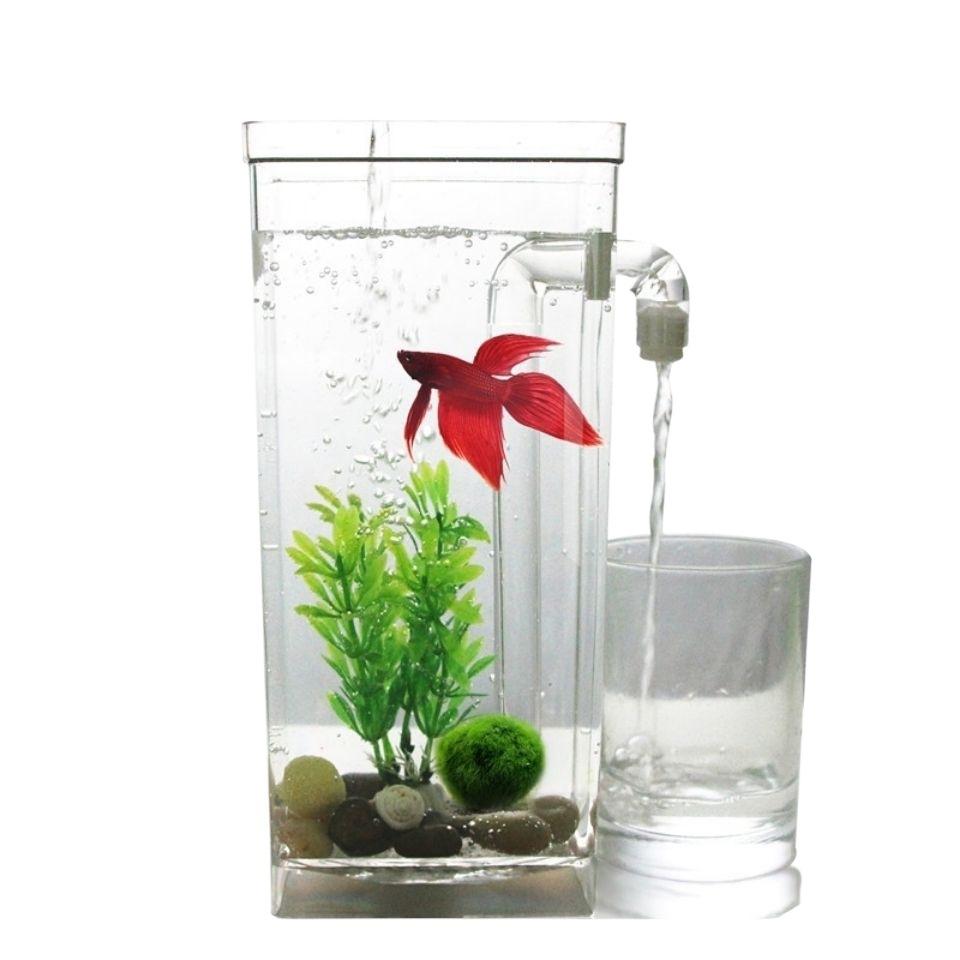 Douyu Fish Tank Tropical Small Fish Self Cleaning Aquarium Desktop Mini Micro Landscape Ecological Tank No Water Change Creative