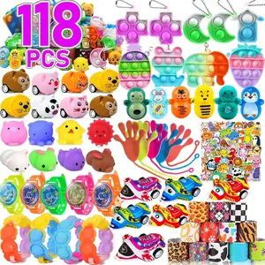 128 Pack Party Favor for Kids 4-8-12, Treasure Box Toys, School Classroom Prizes, Pinata Stuffers Goodie Bag Fillers, Treasure Chest Carnival Prizesfidget toys