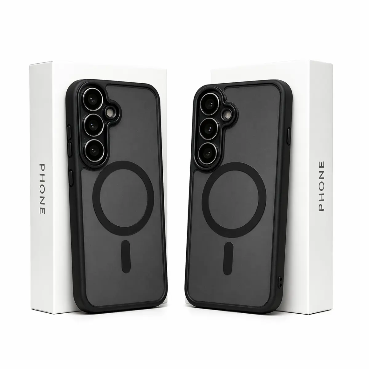 Luxury Matte Translucent Magnetic Wireless Charge Protective Phone Case Protection Compatible with Samsung A57 A37 A56 A36 A16 A17 A26 S26 Ultra S25 FE S24 Ultra S23 Ultra Series, with Camera Lens Protector, Perfect Holiday Moth,HD,Dual,Card,5G,Smartphone