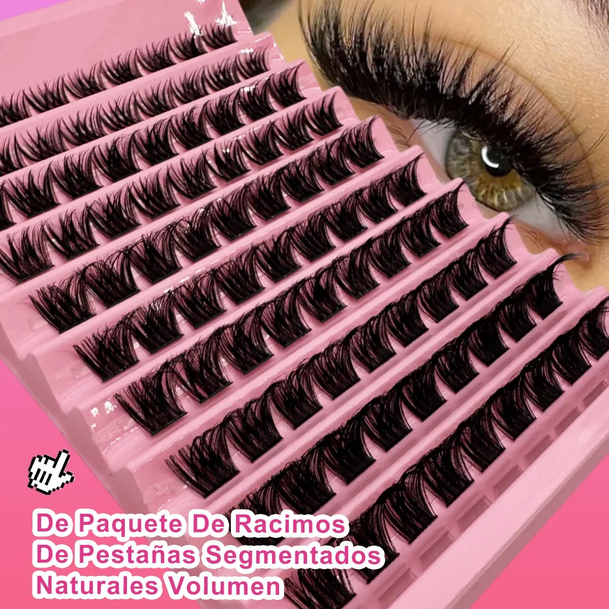 10 Rows 90 Pairs Segmented False Eyelashes, Natural D Curl, Lightweight, Reusable, DIY Self-Application, Perfect for Daily Use & Events