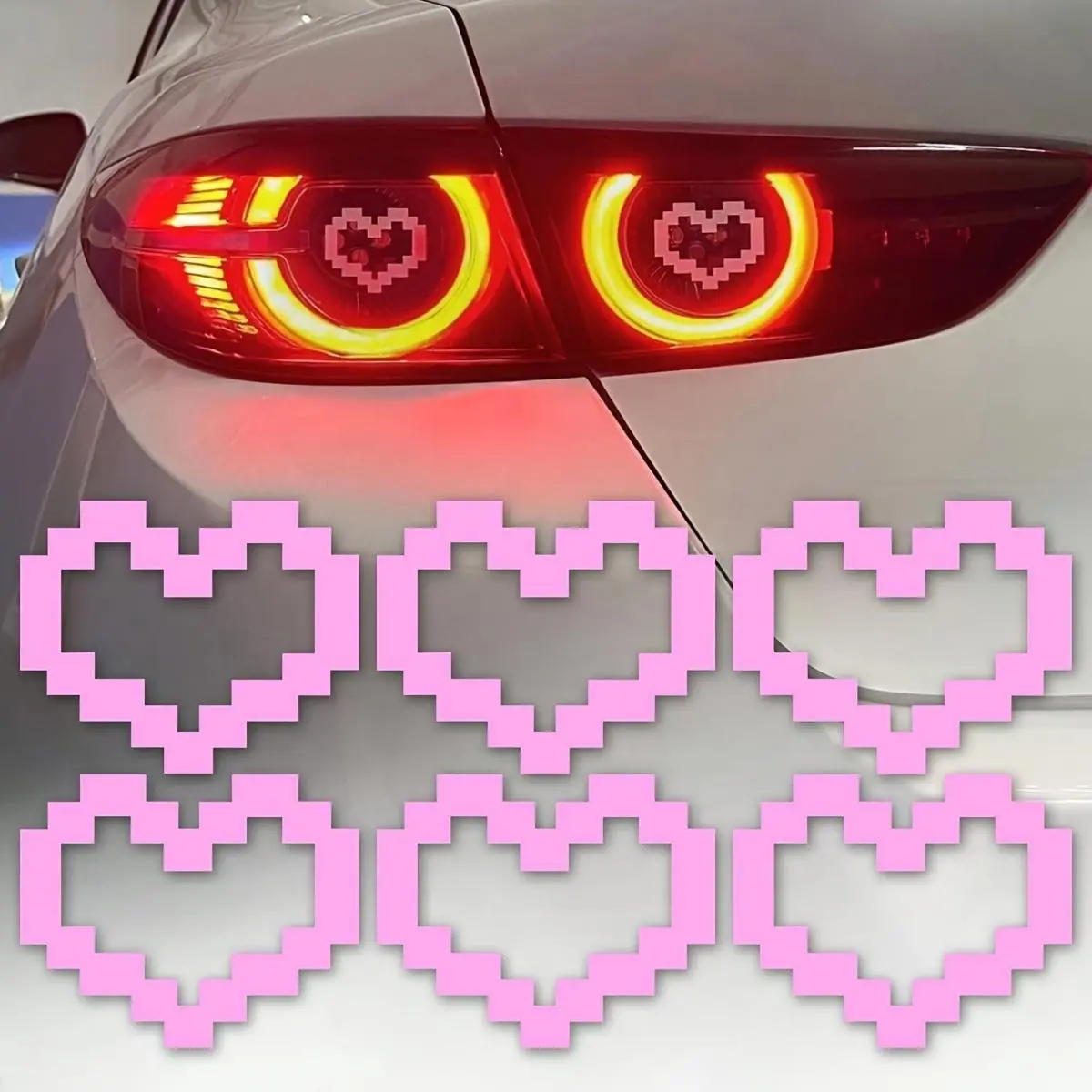 Heart Car Tail Light Sticker, Cute Design for Various Vehicle Models, Automotive Decorative Stickers, Fashionable Car Exterior Accessories