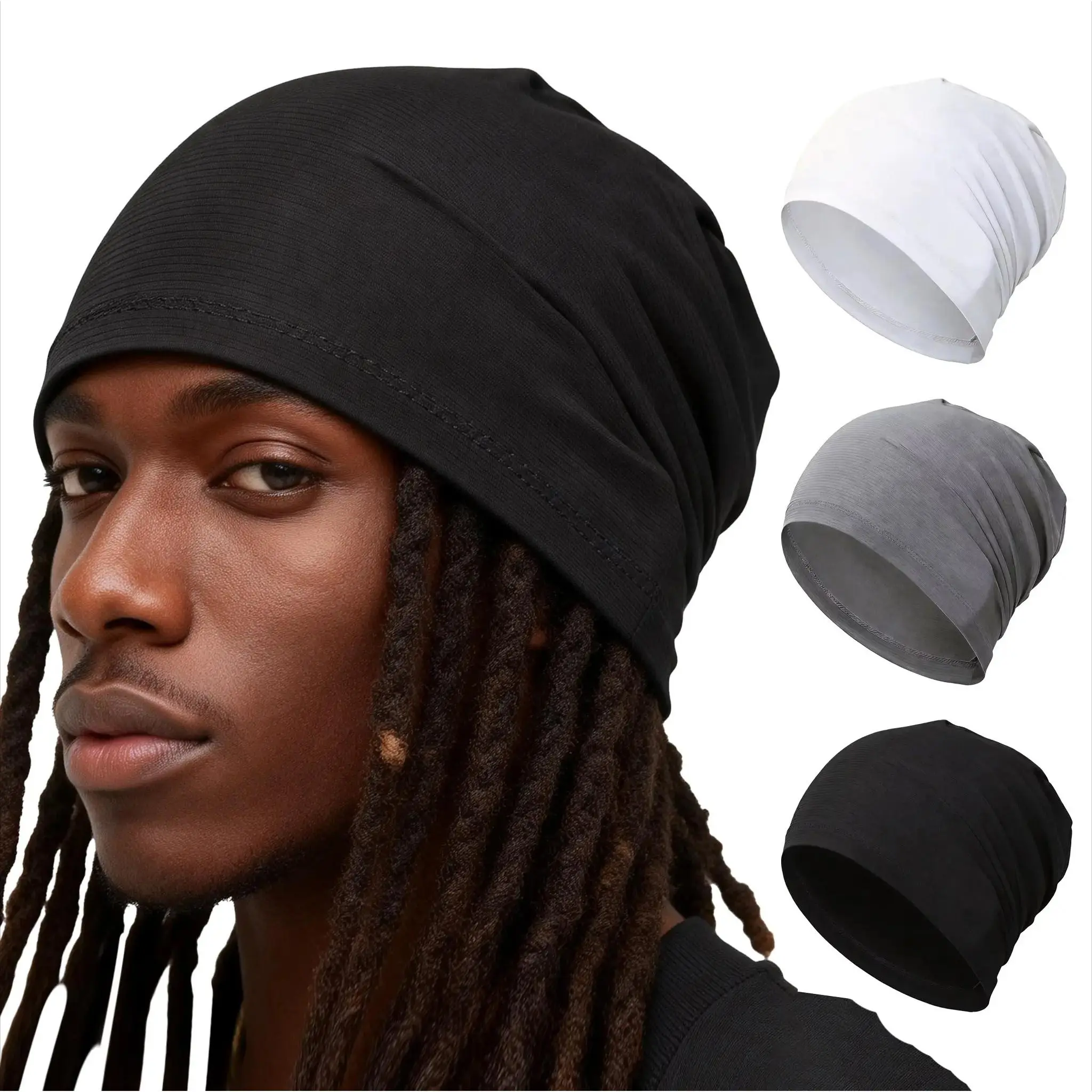 Unisex Skull Cap - Fashion Stretchy Fitted Hat One Size Fits All, Breathable Sports Sleep Cap for Men Women, Daily Wear Workout Running,summerwins,father'sdaygifts,campingessentials,campinggear
