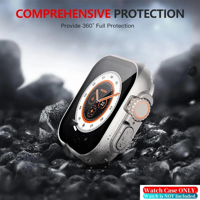 Ultra-Thin Hard PC Watch Screen Protector Case (49mm), Built-In Tempered Glass for iWatch Ultra/Ultra 2, Durable Protective Cover