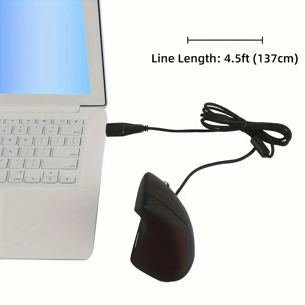 Wired RGB Vertical Ergonomic Gaming Mouse for Right-Handed Users - USB Cable Optical, Plastic, Color-Changing RGB Lighting, Vertical Shape, Compatible with Windows 7, Personal Computers