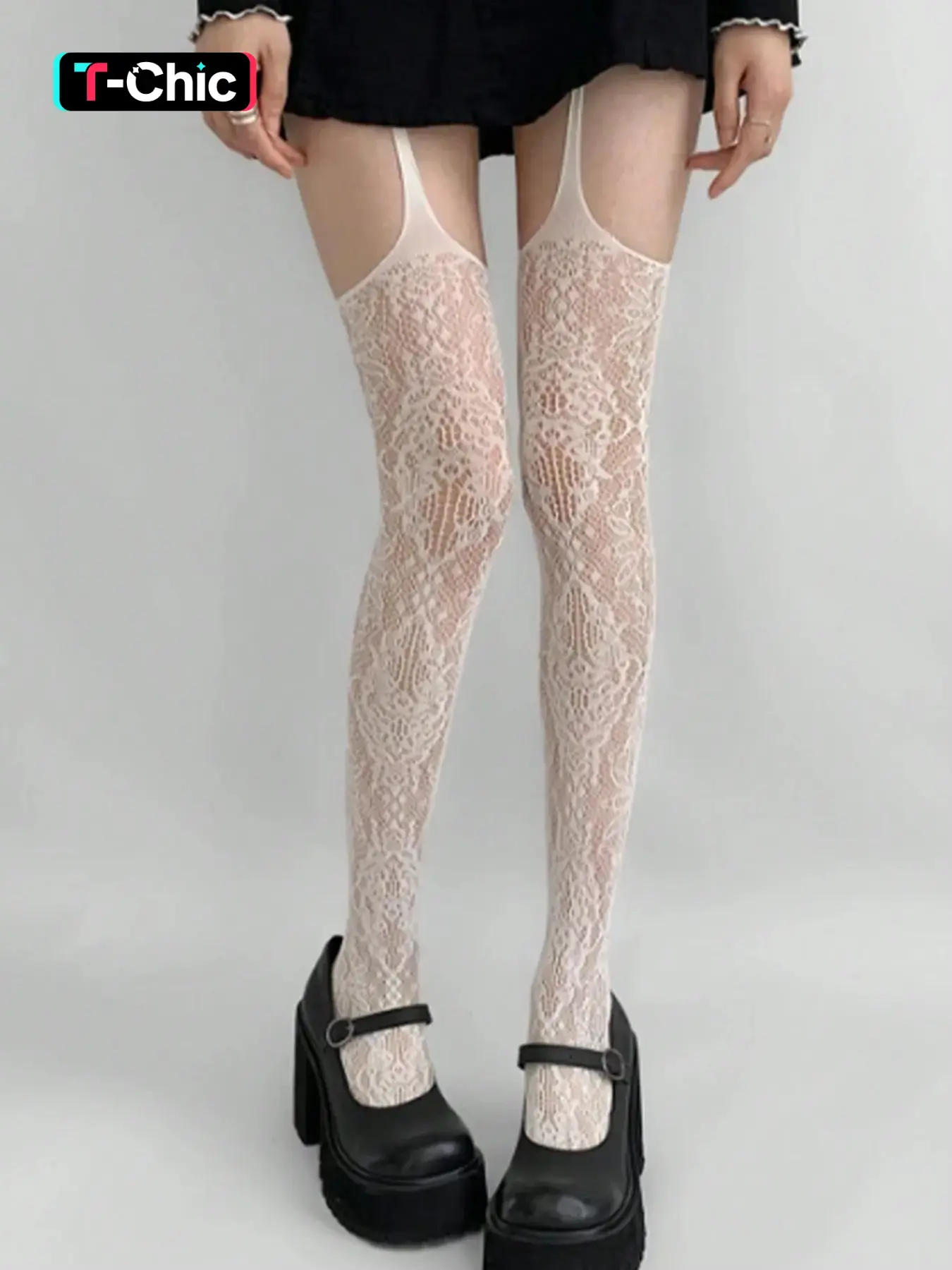 Women's Fishnet Stockings with Adjustable Straps, Sheer Mesh Look, Thin Lightweight Base Layer, Comfortable and Fashionable for Daily Wear Lingerie