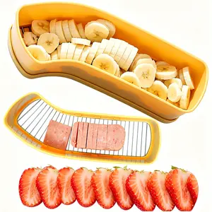 Banana Slicer, Luncheon Meat Slicer, Egg Cutter, Hot Dog, Cheese, and Butter Slicer, Multifunctional Fruit Slicer, Perfect for Slicing Eggs, Peeling Hot Dogs, and Cutting Bananas, Strawberries, Kiwis, Butter, and any Doft Fruit, Kitchen Gadget.