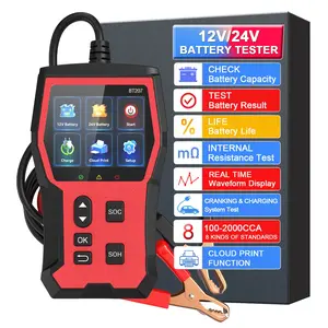 Car Battery Tester, 12V/24V Automotive Battery Diagnostic Tool, 100-2000 CCA Load Capacity, Digital Battery Analyzer & Voltage Meter for Cars, Trucks, Motorcycles, SUVs, Boats