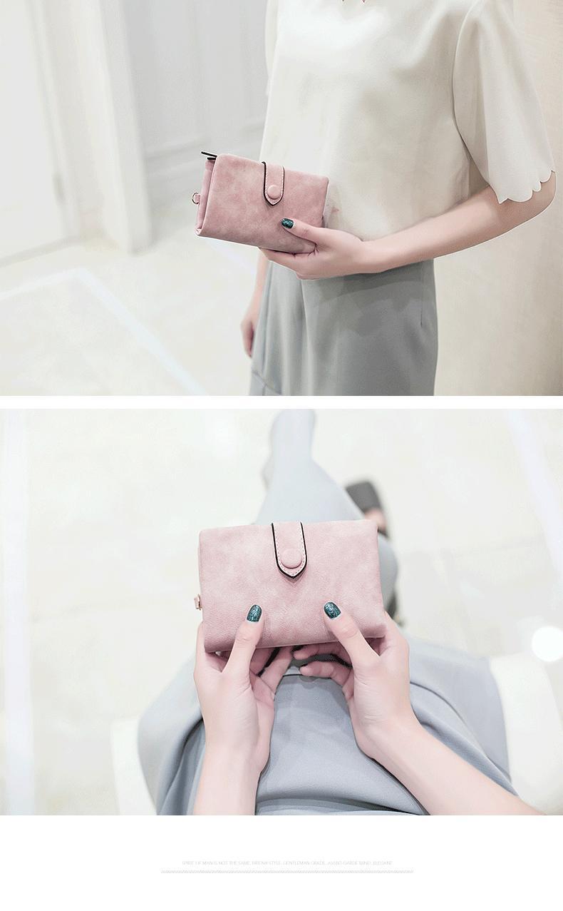 2026 Trendy Korean-Inspired Women's Slim Trifold Wallet - Multi-Slot Card Holder with RFID Protection & Coin Compartment