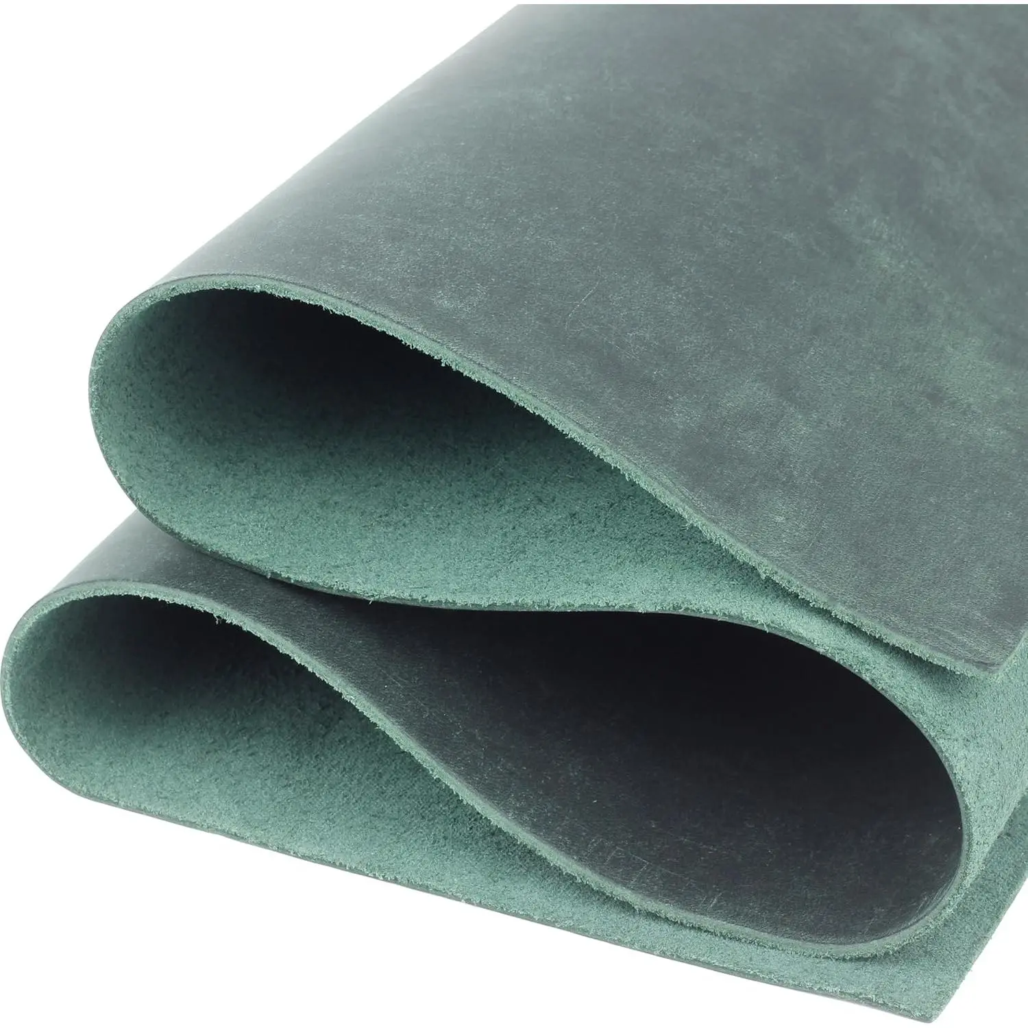 Genuine Leather Sheets for Crafts 6"X12" Precut Full Grain Leather Tooling Leather (1.6mm) Cowhide Leather Pieces Square, Green