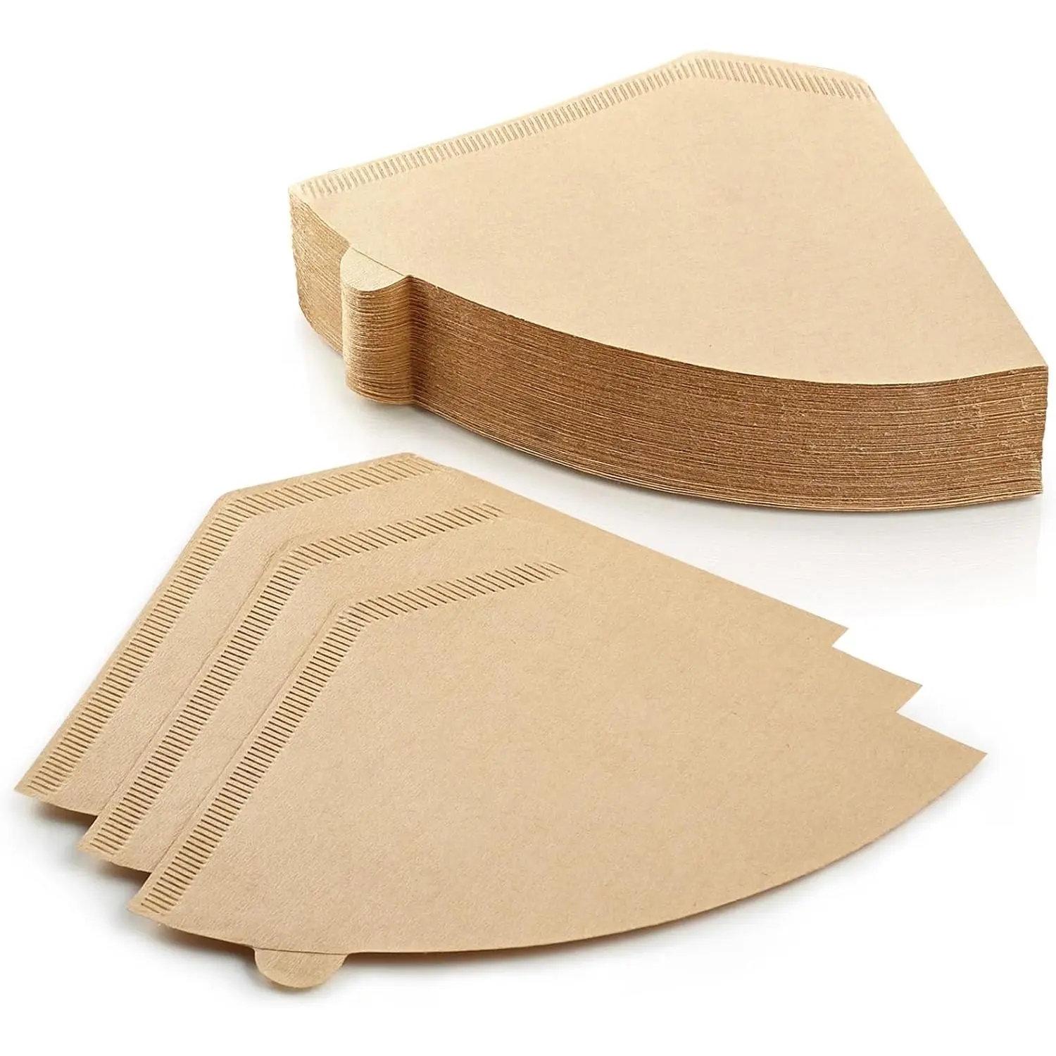 Camping Unbleached Coffee Filters, 8-12 Cup Universal Fit, Biodegradable Natural Pulp Paper for Drip & Pour Over Coffee Makers, Optimal Brewing for Great, Bitterness-Free Taste