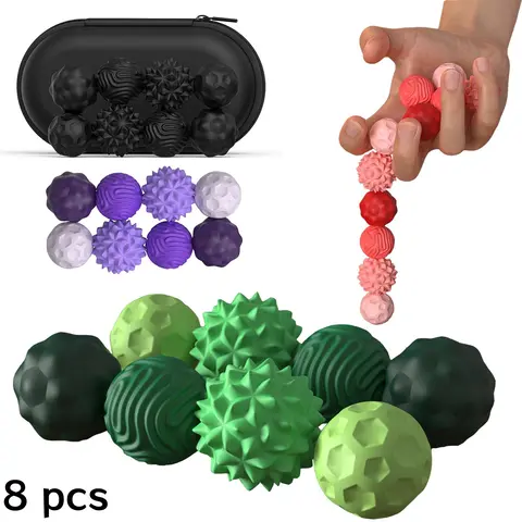 【Black Friday】Silicone Magnetic Fidget Ball Set, 8-Piece Fidget Relaxation Toys with Elastic Texture & Assorted Colors, Stress Relief Toys for Adults & Teens, Sensory Stress Reliever