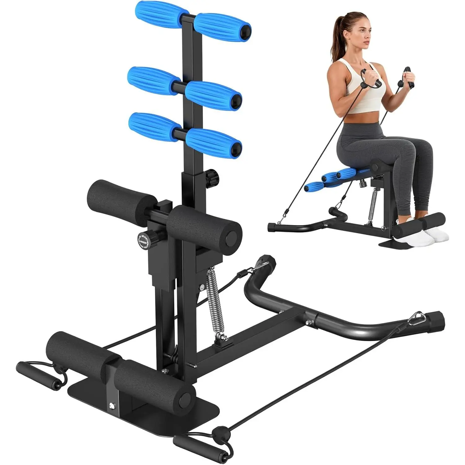 Adjustable Deep Squat Machine, Home Gym Leg & Glutes Exercise Workout Equipment for Men Women