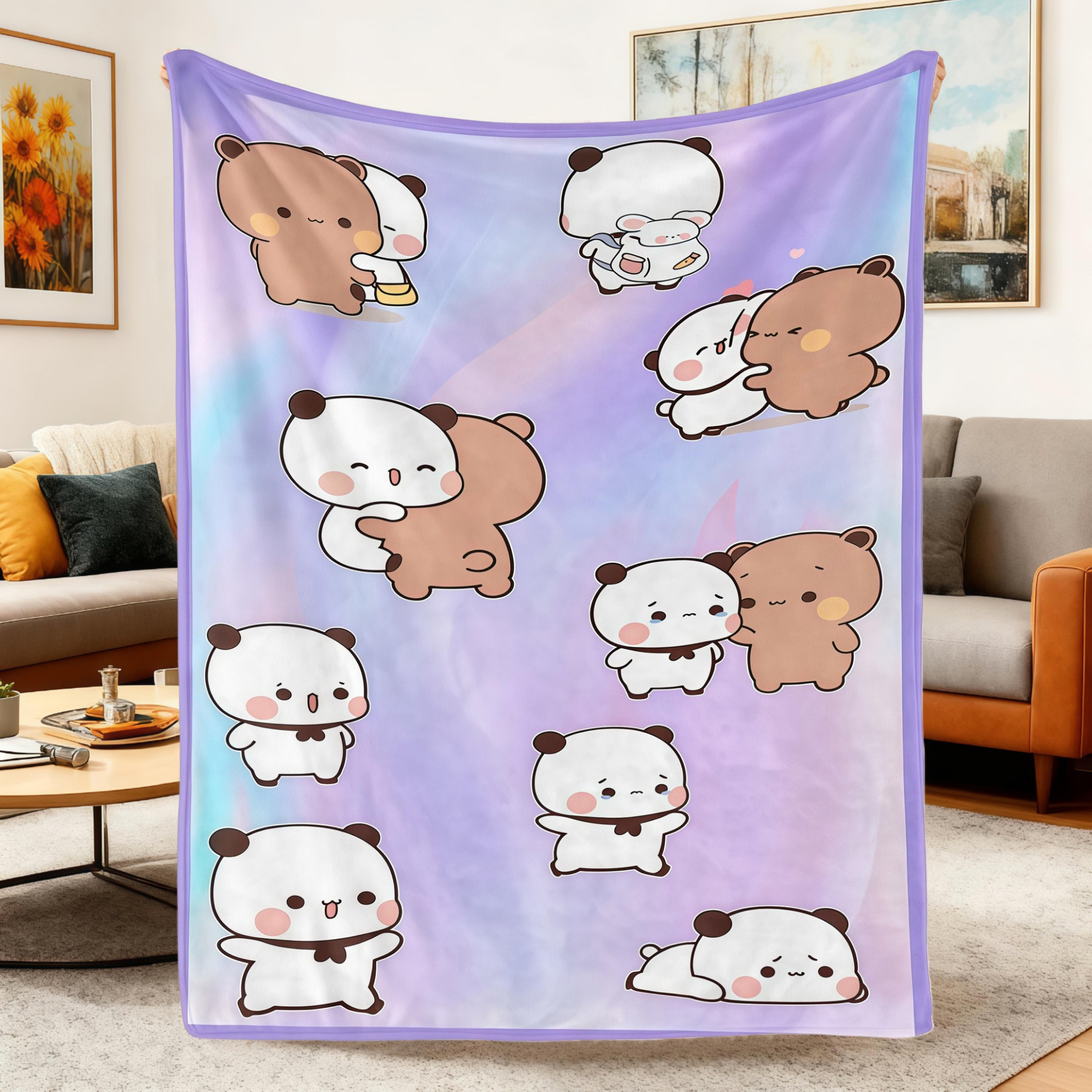 Cute Cartoon Bubu And Dudu Blanket,Funny Kawaii Couple Flannel Throw Blanket,Soft Warm Lightweight Blanket for Couch Sofa Bed,Cozy Gift for Kids & Couples summerwins