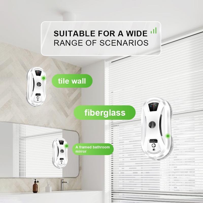 Window Cleaner Robot,Smart Glass Cleaning Robotic with 5600Pa Strong Suction,Remote Control Window Cleaning Robot for Windows/Tiles/Class Door Window Cleaner Robot,Smart Glass Cleaning Robotic with 5600Pa Strong Suction,Remote Control Window Cleaning Robot for Windows/Tiles/Class Door