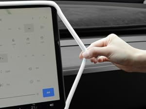 THE WELL KEPT Screen Edge Protector Frame Compatible with Tesla Model 3/Y Interior Accessories 2017-2024 Silicone Center Console Bumper Decor Protection Skin Friendly Red