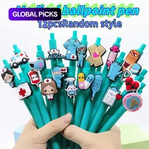 12-Pack Medical Nurse Doctor Ballpoint Pens, Random Design, Perfect Gift for Nurses' Day, Essential Office Supplies, Ballpoint Pen Set