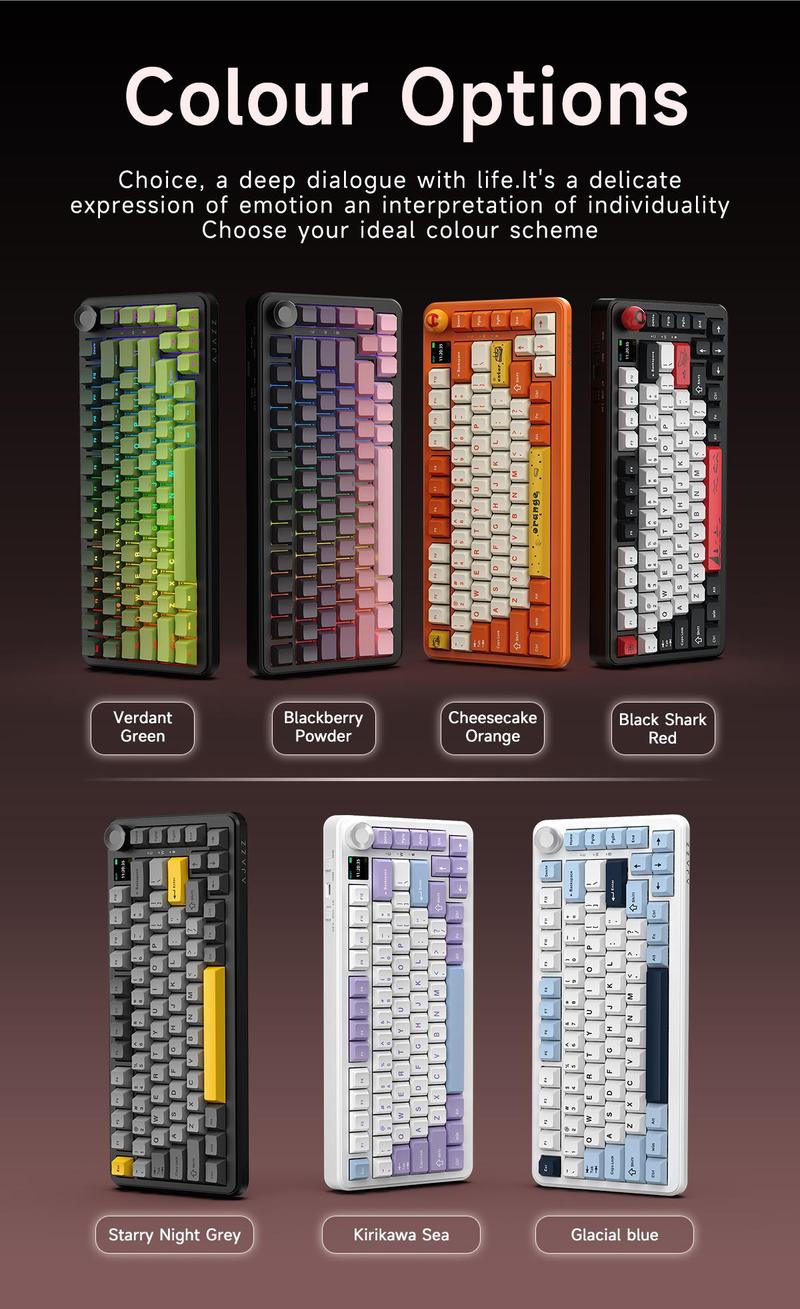 AJAZZ AK820MAX PLUS Daydream switch wireless mechanical keyboard Bluetooth three-mode long battery life gaming office gaming 8000mah