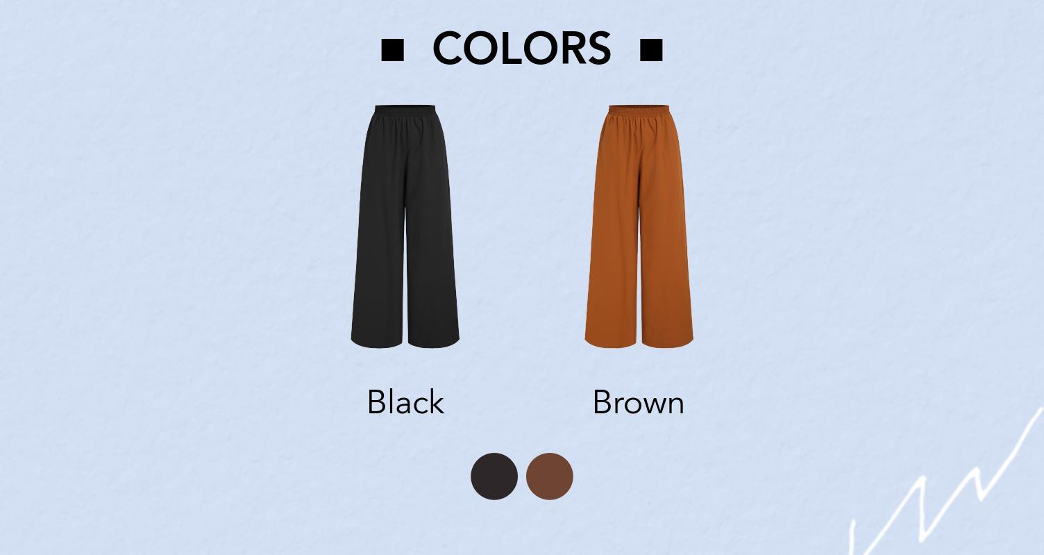 Cider [2 colors, size 2-10] Solid Elastic Wide Leg Trousers