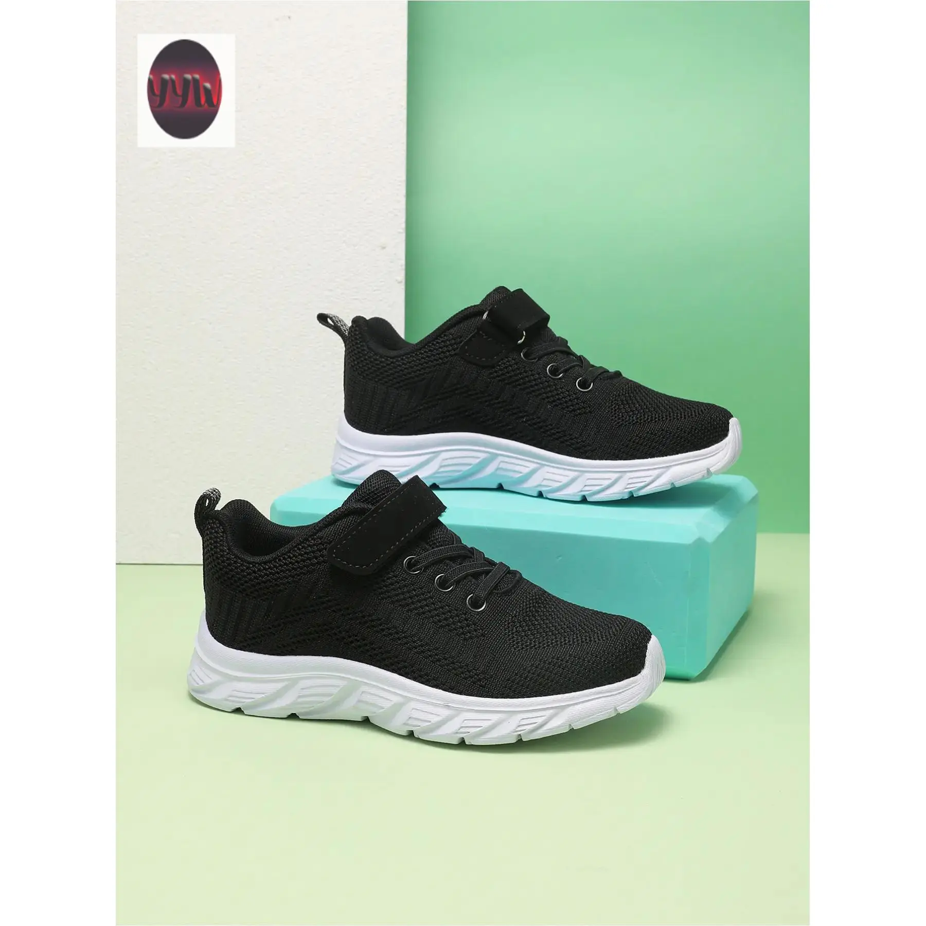 YYW1 Boys' Multi-Color Casual Sneakers Velcro Strap Lightweight Breathable Outdoor Daily Wear Casual Training Shoes