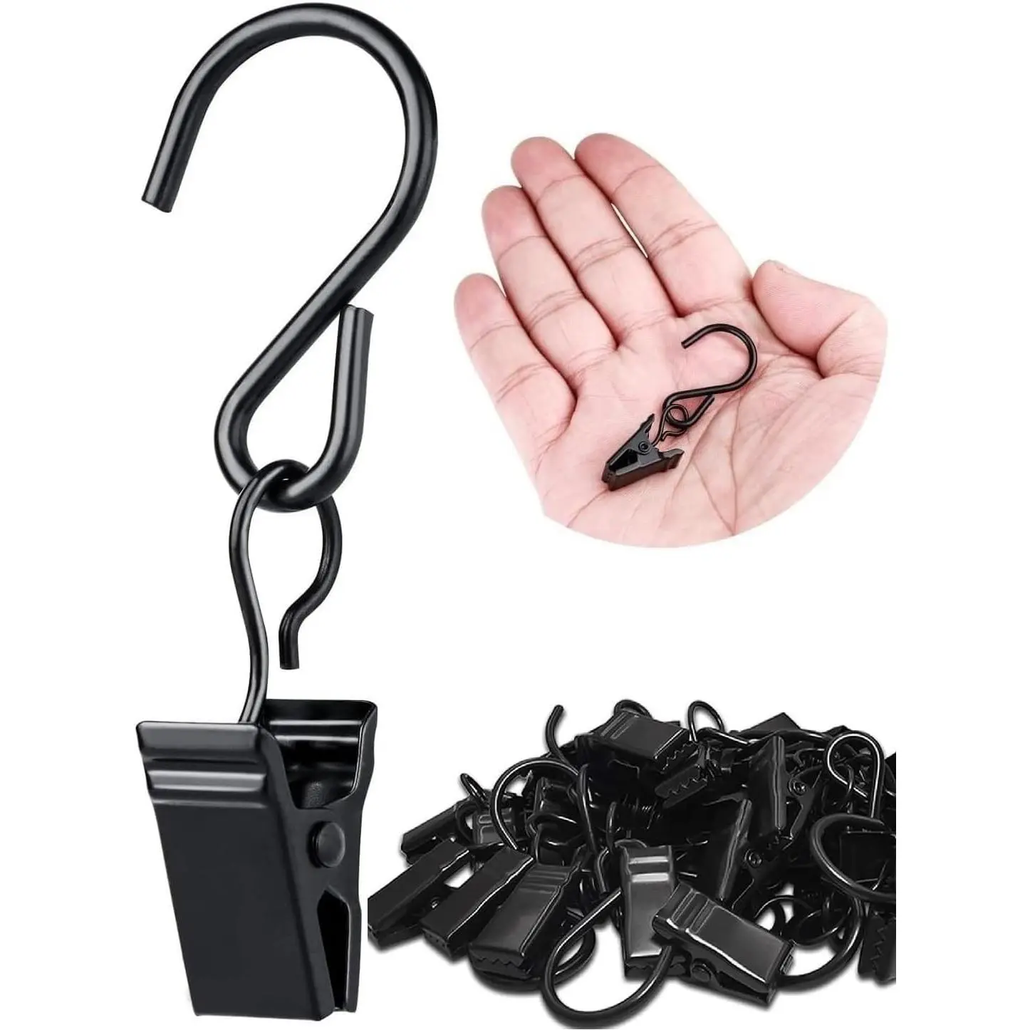 Christmas Light Clips Hanging Hooks - 50 Pack Outdoor String Light Clips - Heavy Duty Metal Camper Awning String Party Light Hook - Holiday Light Clips Hangers Canopy Tent RV Xmas Decor Clamps