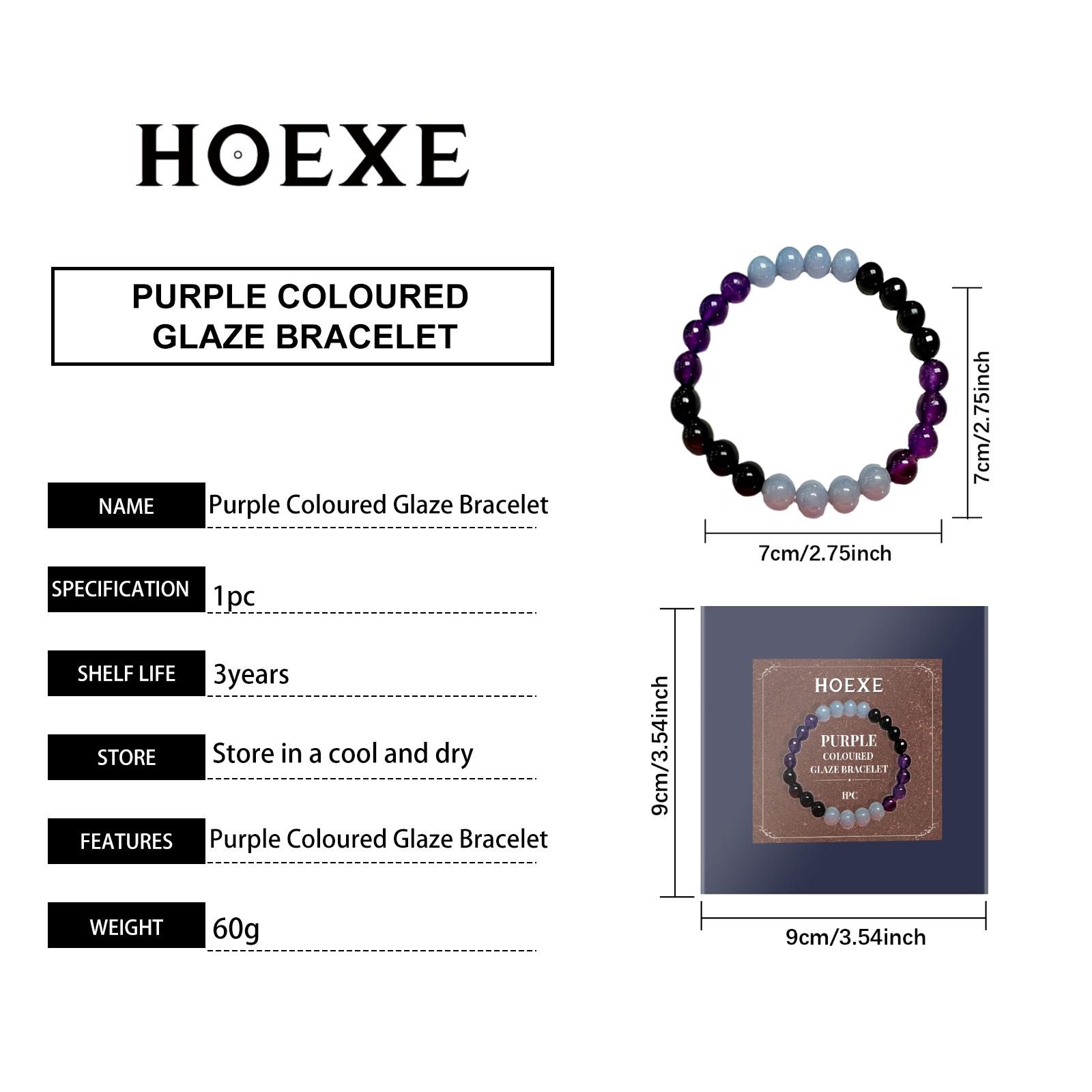 Hoexe Purple Glass Bracelet Glass Crystal Personality Fashion Decoration Clothing Accessory Hand Beaded Bracelet